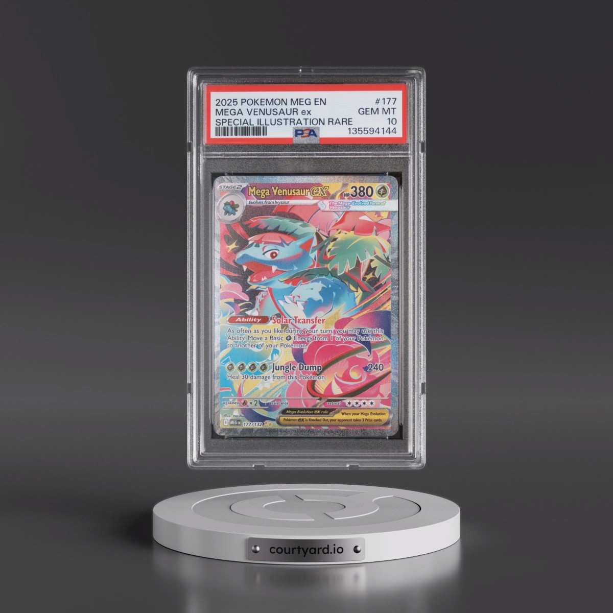 2025 Pokémon Meg EN-Mega Evolution #177 Mega Venusaur EX - Holo Special Illustration Rare (PSA 10 GEM MINT)