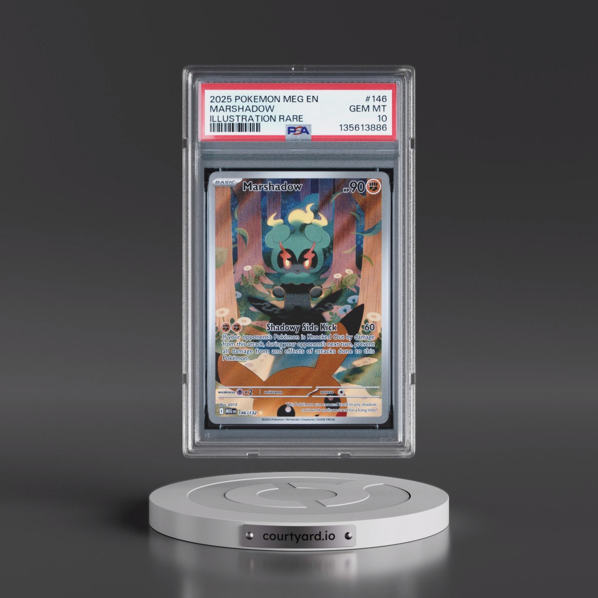 2025 Pokémon Meg EN-Mega Evolution #146 Marshadow - Illustration Rare (PSA 10 GEM MINT)
