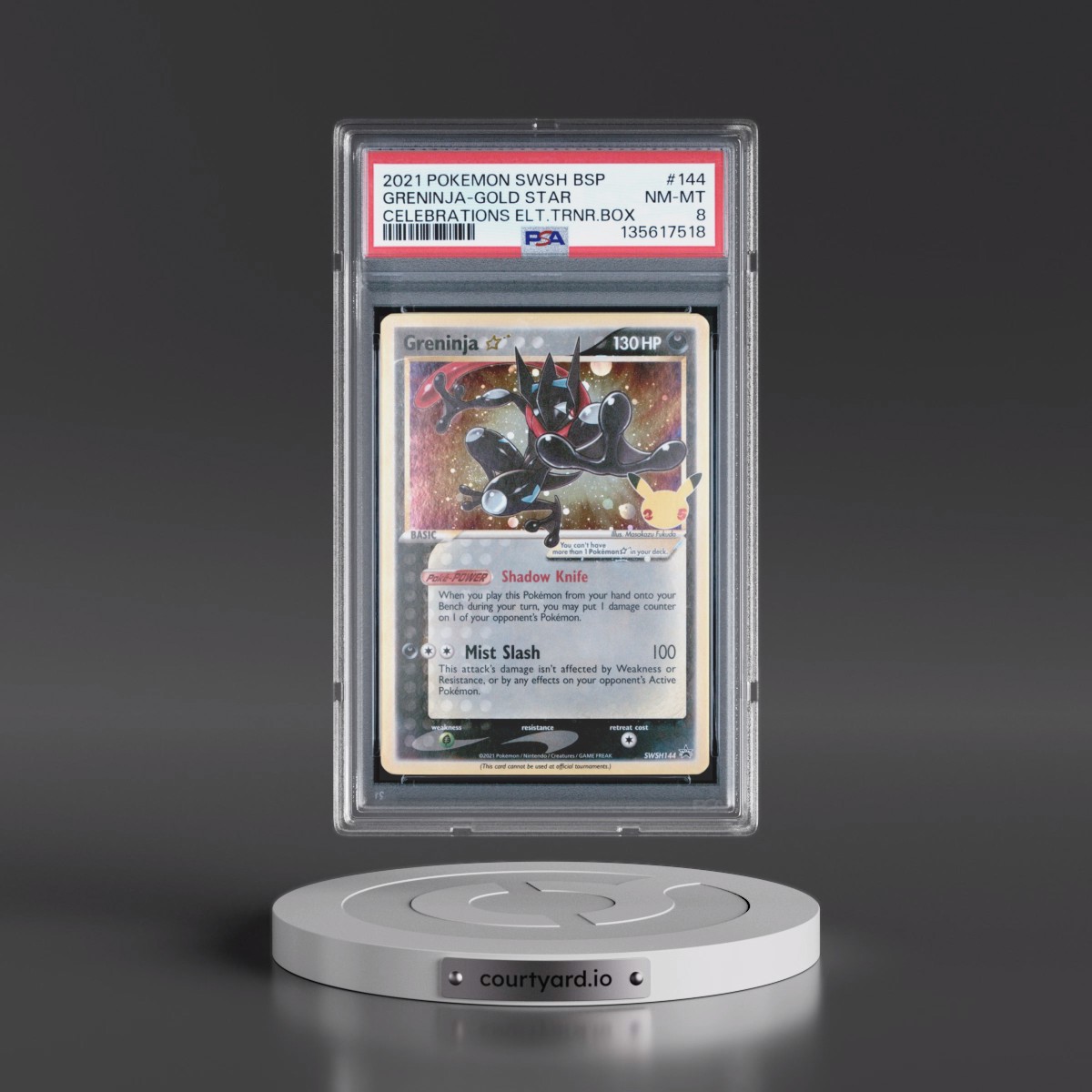 2021 Pokémon Swsh Black Star Promo #144 Greninja-Gold Star - Celebrations Elite Trainer Box (PSA 8 NM-MT)