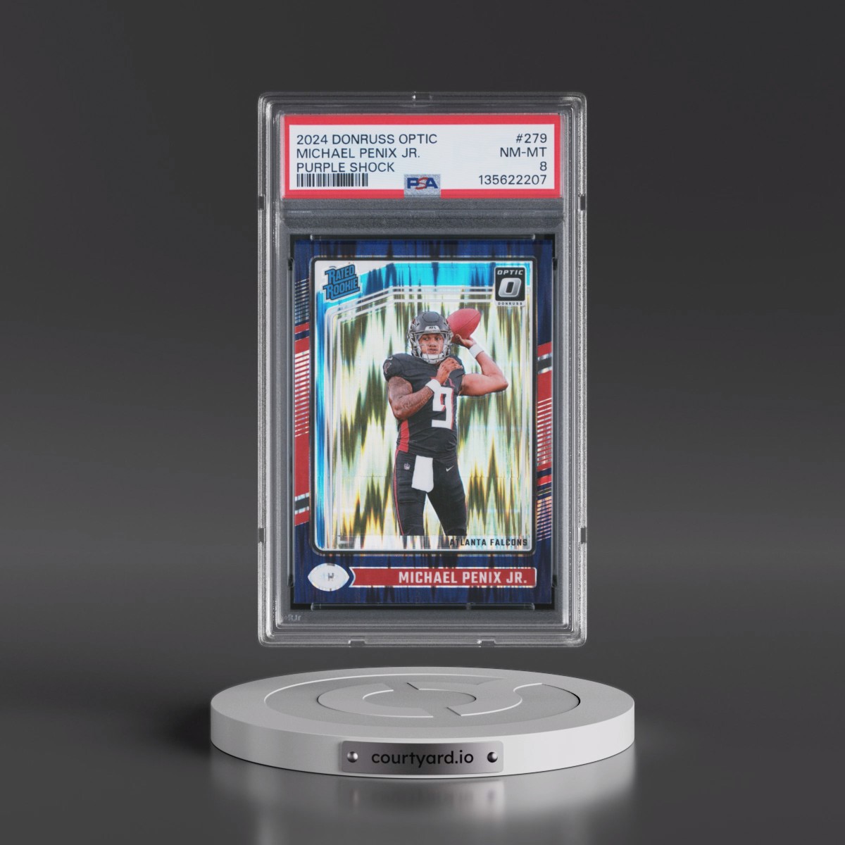 2024 Panini Donruss Optic #279 Michael Penix Jr. - Purple Shock (PSA 8 NM-MT)