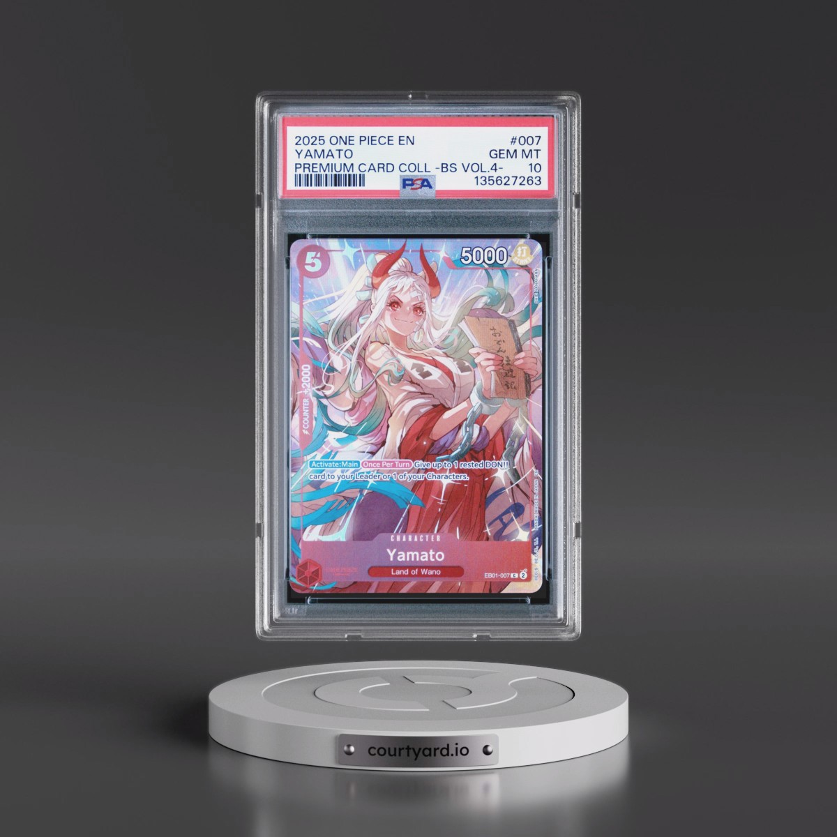 2025 One Piece Premium Card Collection -Best Selection Vol.4 #007 Yamato (PSA 10 GEM MINT)