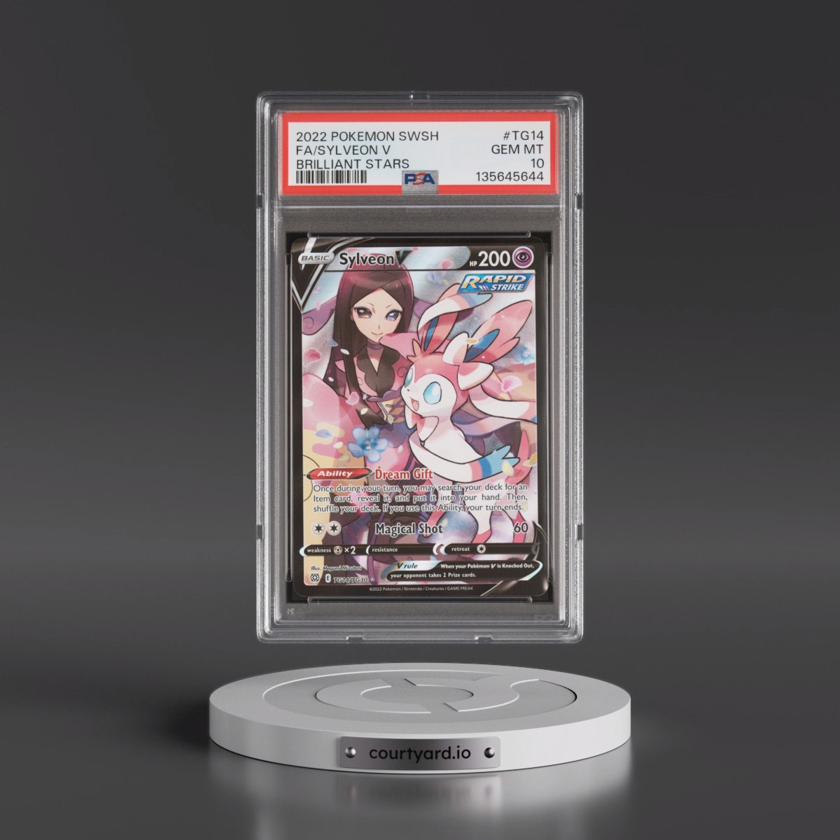 2022 Pokémon Sword & Shield Brilliant Stars #TG14 Sylveon V - Holo Full Art (PSA 10 GEM MINT)