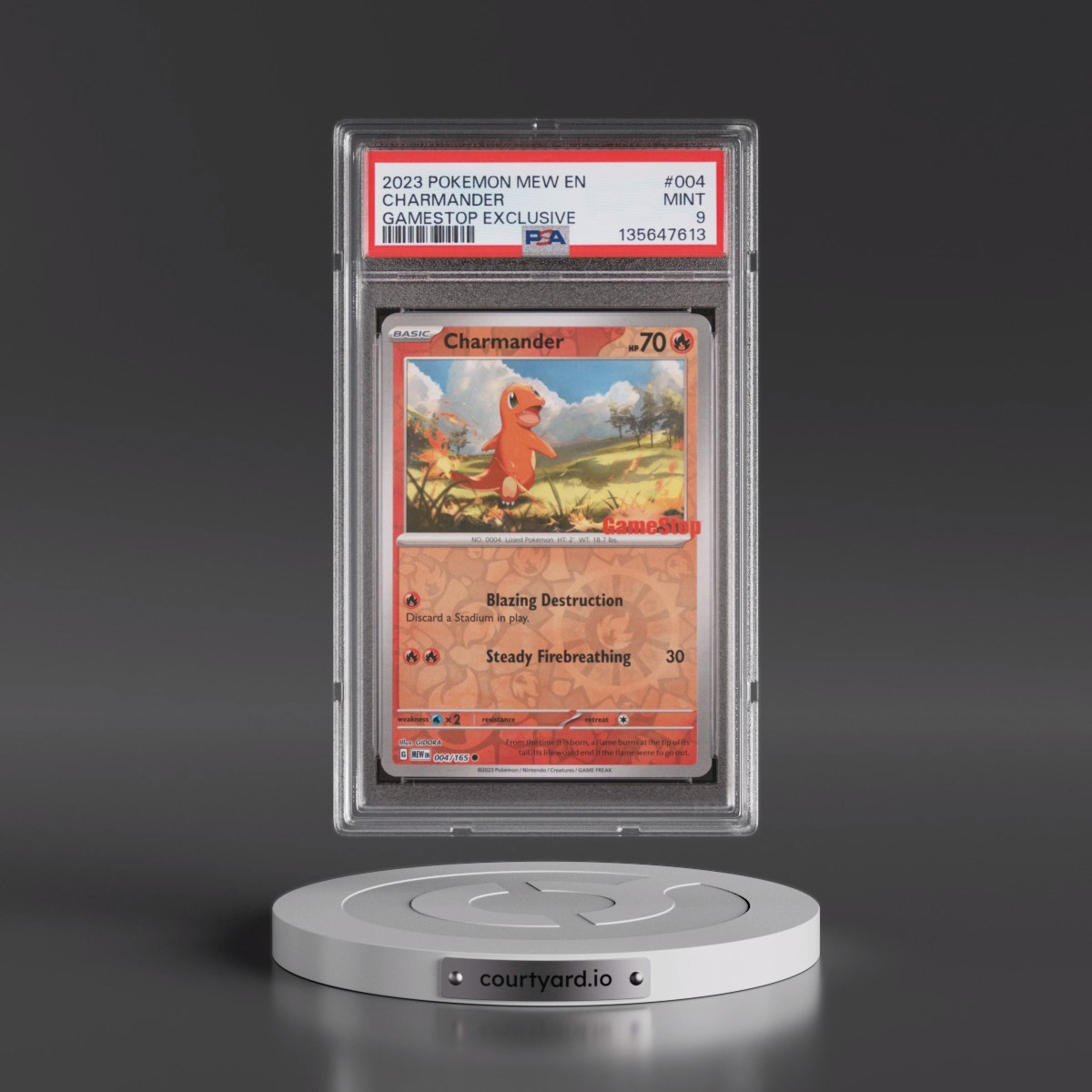 2023 Pokémon Mew EN-151 #004 Charmander - Gamestop Exclusive (PSA 9 MINT)