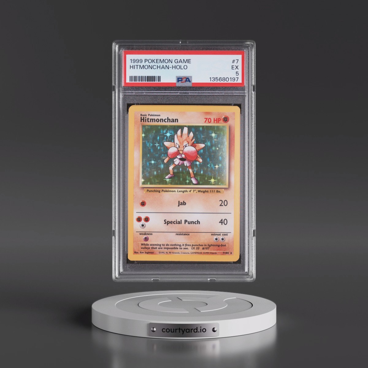 1999 Pokémon Game #7 Hitmonchan - Holo (PSA 5 EX)