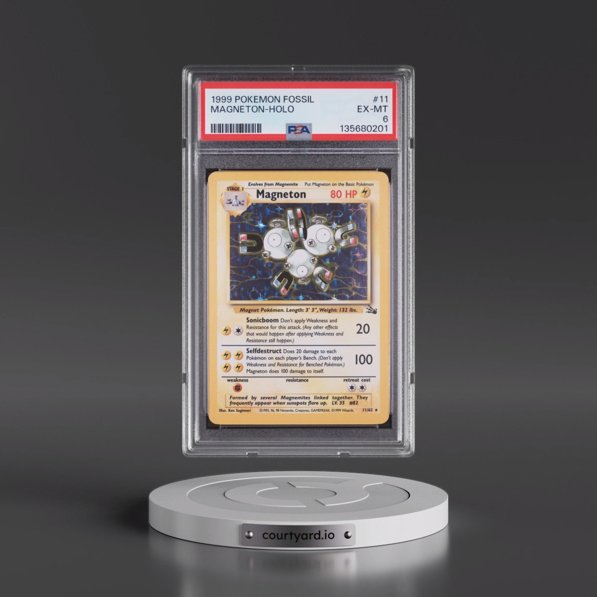 1999 Pokémon Fossil #11 Magneton - Holo (PSA 6 EX-MT)