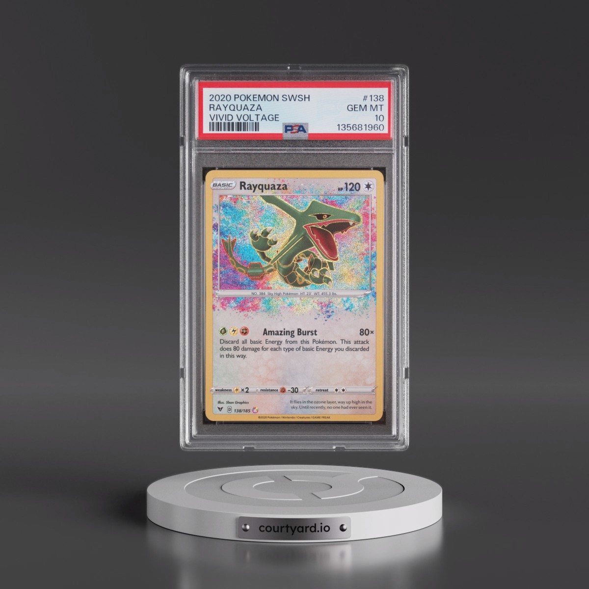 2020 Pokémon Sword & Shield Vivid Voltage #138 Rayquaza (PSA 10 GEM MINT)