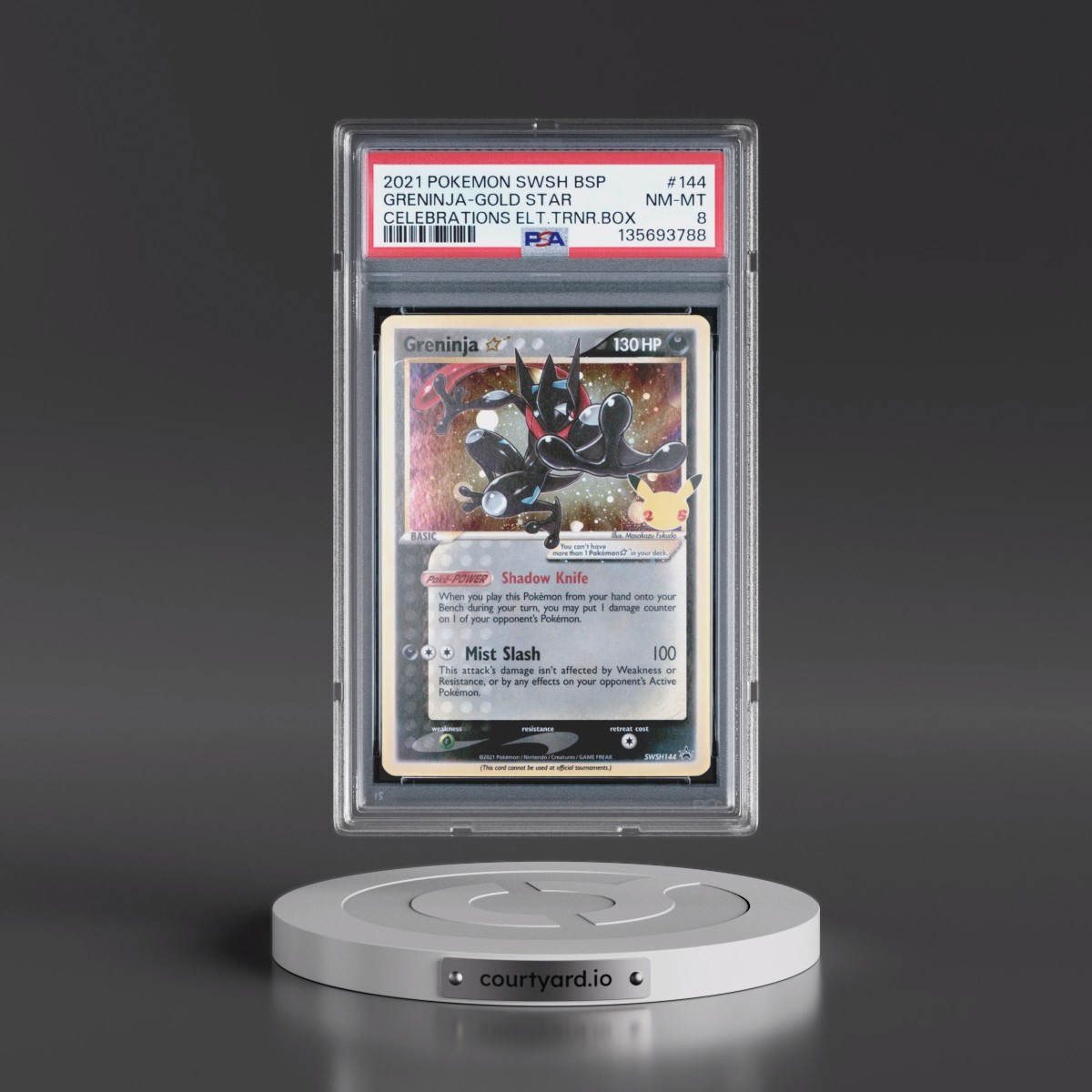 2021 Pokémon Swsh Black Star Promo #144 Greninja-Gold Star - Celebrations Elite Trainer Box (PSA 8 NM-MT)