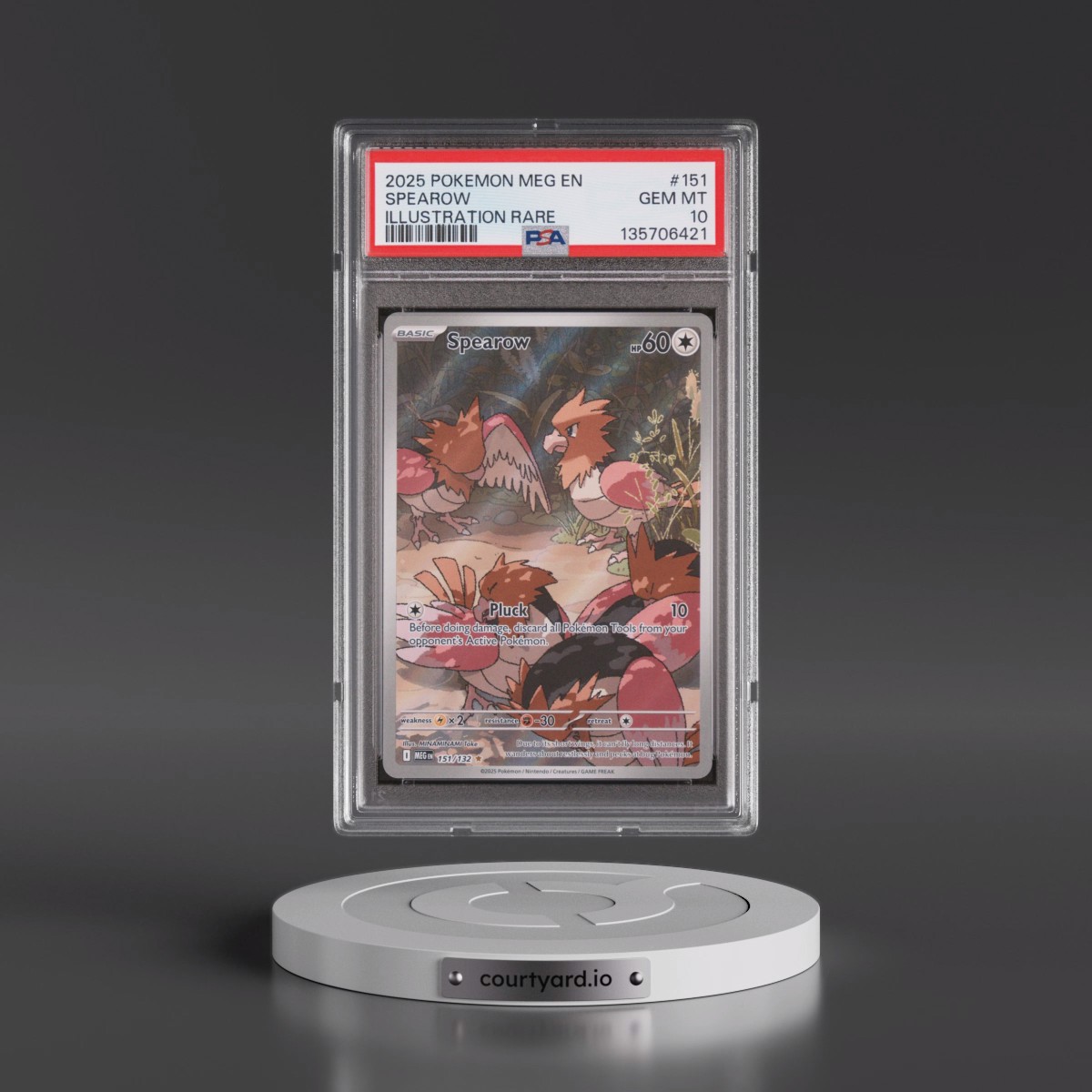 2025 Pokémon Meg EN-Mega Evolution #151 Spearow - Illustration Rare (PSA 10 GEM MINT)
