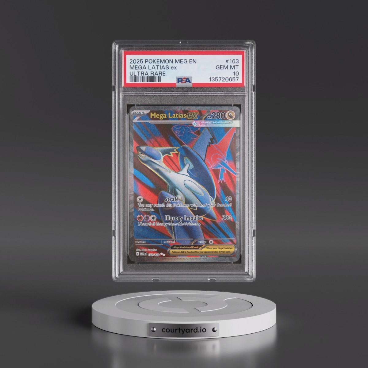 2025 Pokémon Meg EN-Mega Evolution #163 Mega Latias EX - Holo Ultra Rare (PSA 10 GEM MINT)