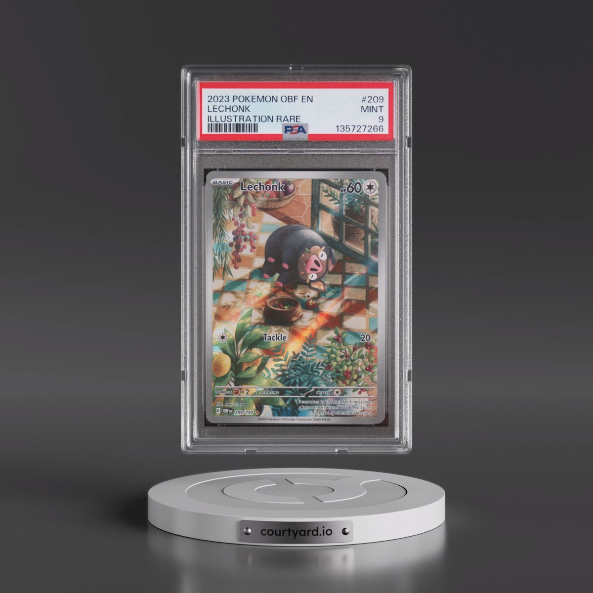 2023 Pokémon Obf EN-Obsidian Flames #209 Lechonk - Illustration Rare (PSA 9 MINT)