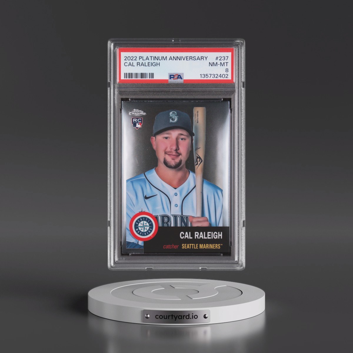 2022 Topps Chrome Platinum Anniversary #237 Cal Raleigh (PSA 8 NM-MT)