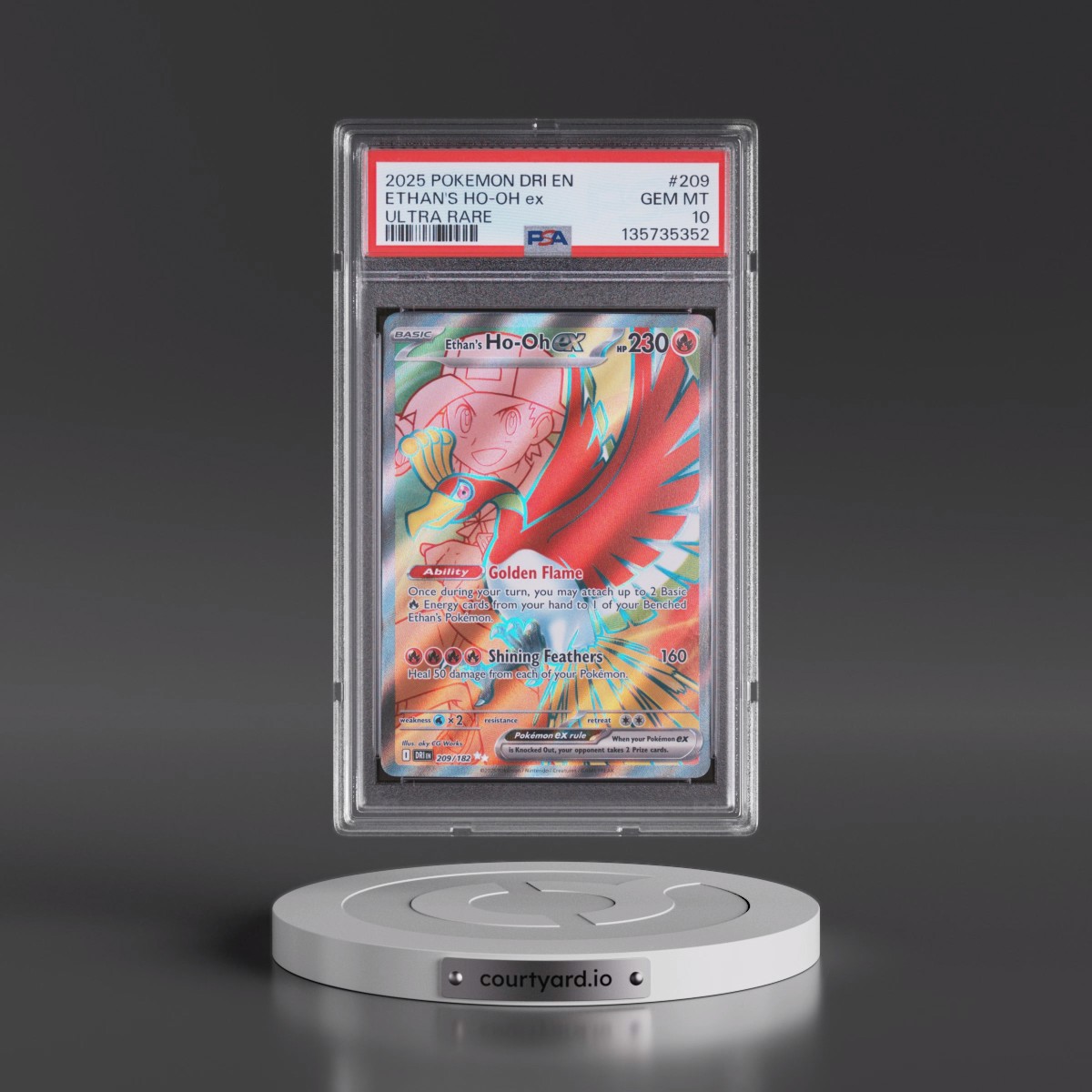 2025 Pokémon Dri EN-Destined Rivals #209 Ethan's HO-Oh EX - Holo Ultra Rare (PSA 10 GEM MINT)