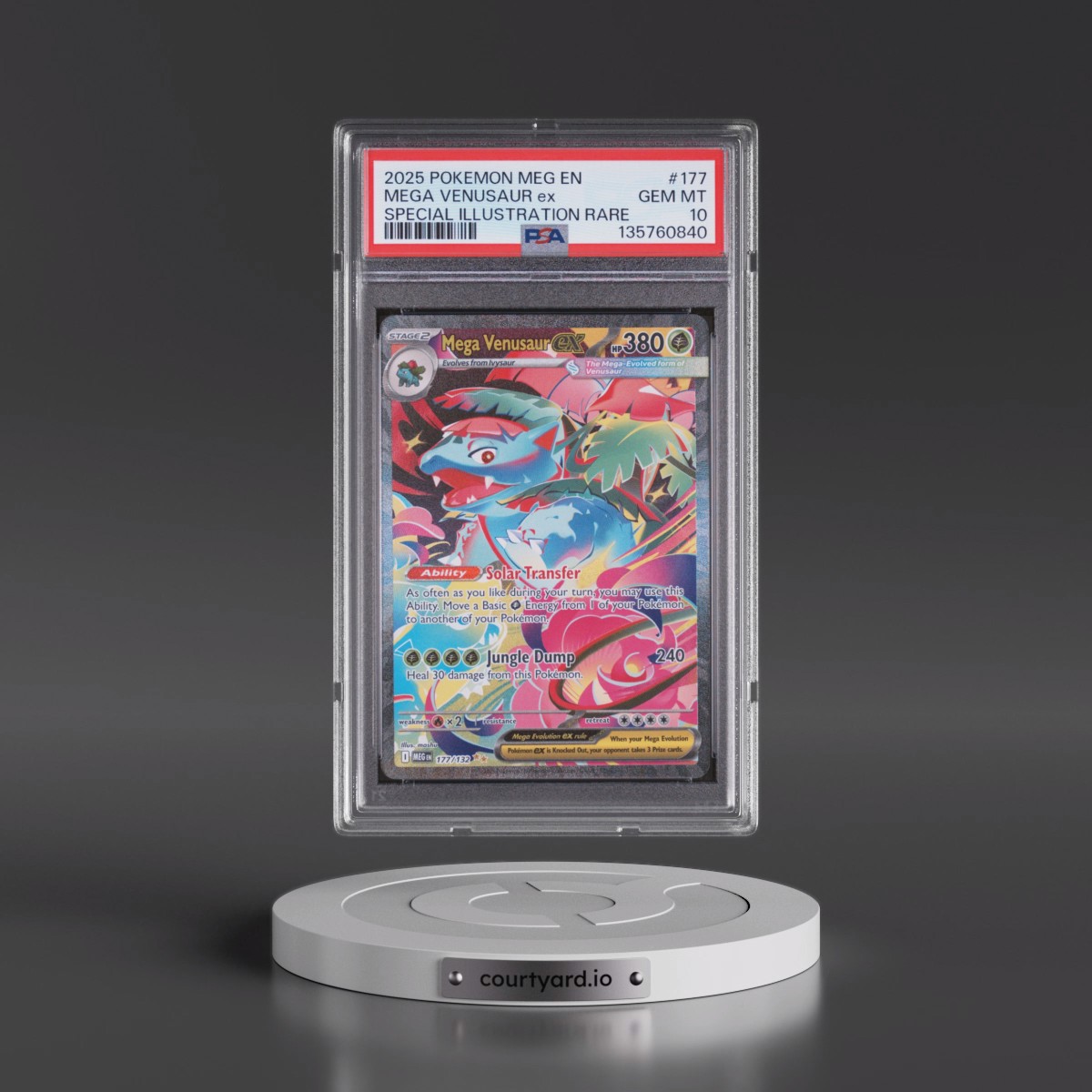 2025 Pokémon Meg EN-Mega Evolution #177 Mega Venusaur EX - Holo Special Illustration Rare (PSA 10 GEM MINT)