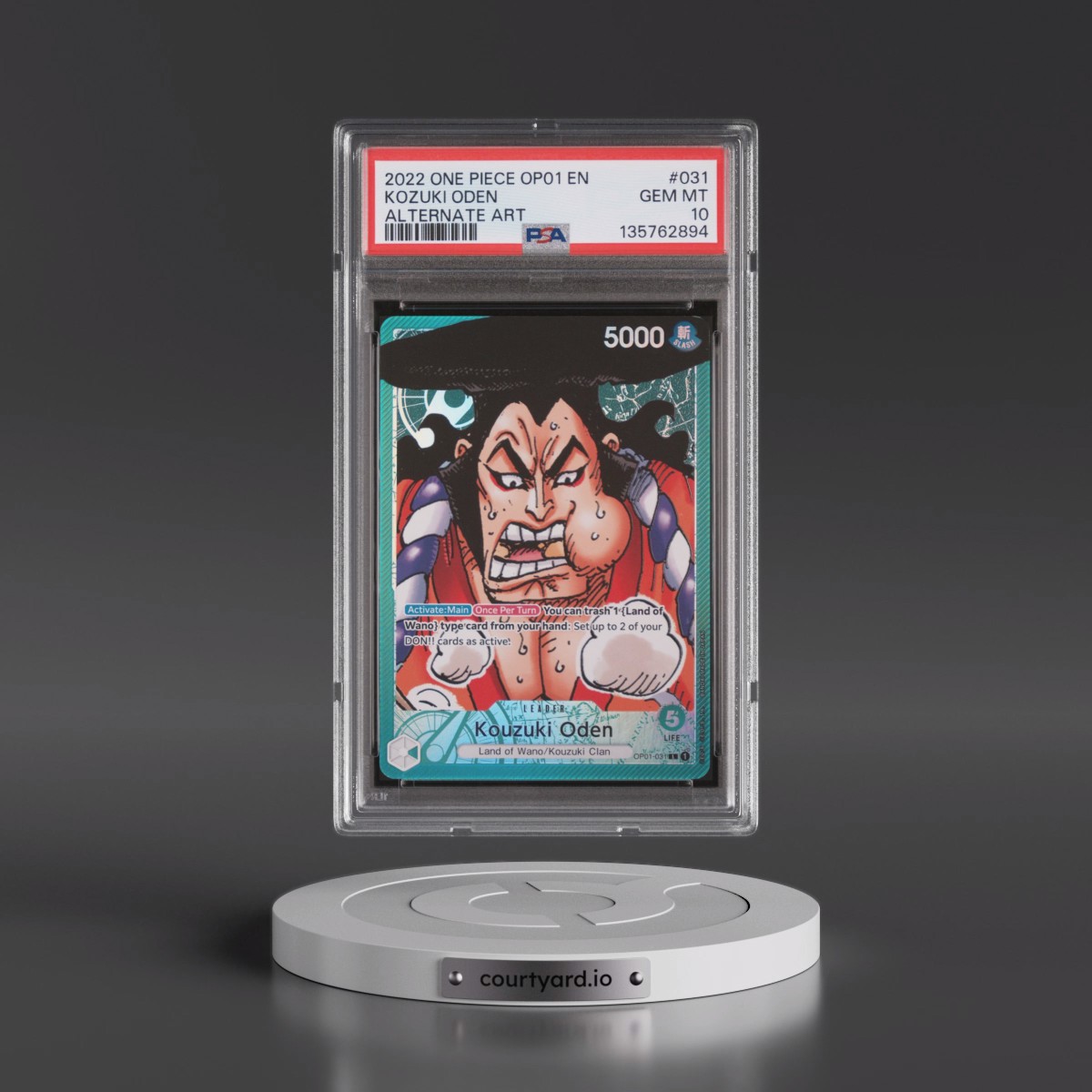 2022 One Piece OP01-Romance Dawn #031 Kozuki Oden - Alternate Art (PSA 10 GEM MINT) - Photo
