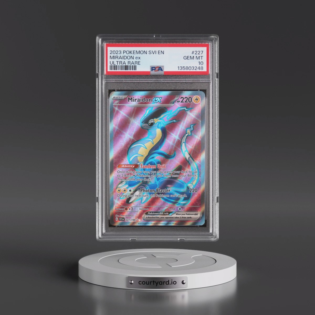 2023 Pokémon Svi EN-Scarlet & Violet #227 Miraidon EX - Holo Ultra Rare (PSA 10 GEM MINT)