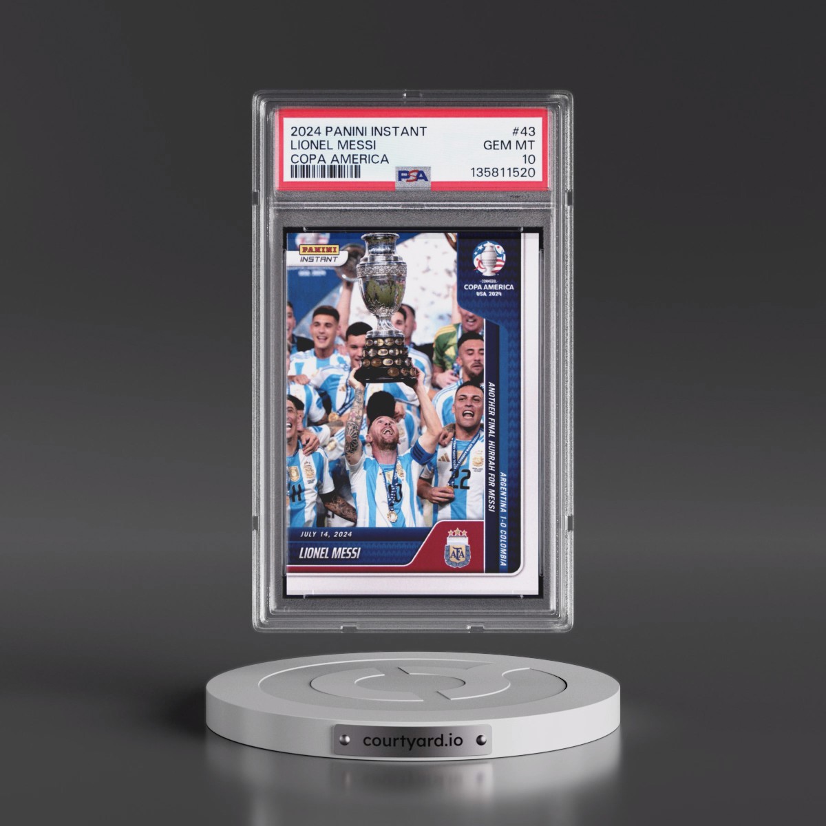 2024 Panini Instant Conmebol Copa America 2024 #43 Lionel Messi (PSA 10 GEM MINT)