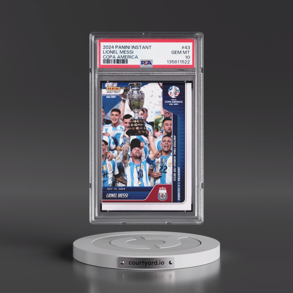 2024 Panini Instant Conmebol Copa America 2024 #43 Lionel Messi (PSA 10 GEM MINT)
