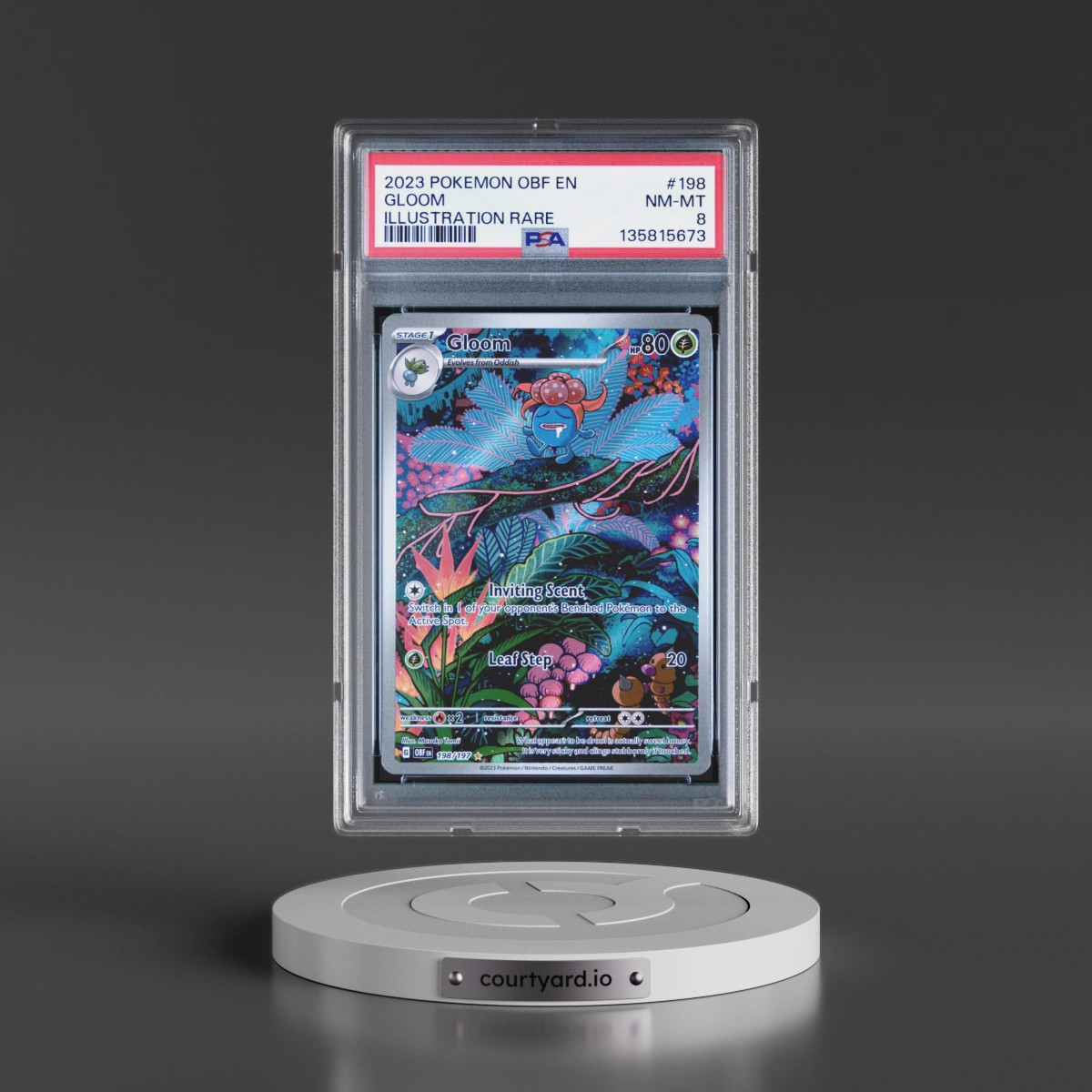 2023 Pokémon Obf EN-Obsidian Flames #198 Gloom - Illustration Rare (PSA 8 NM-MT)