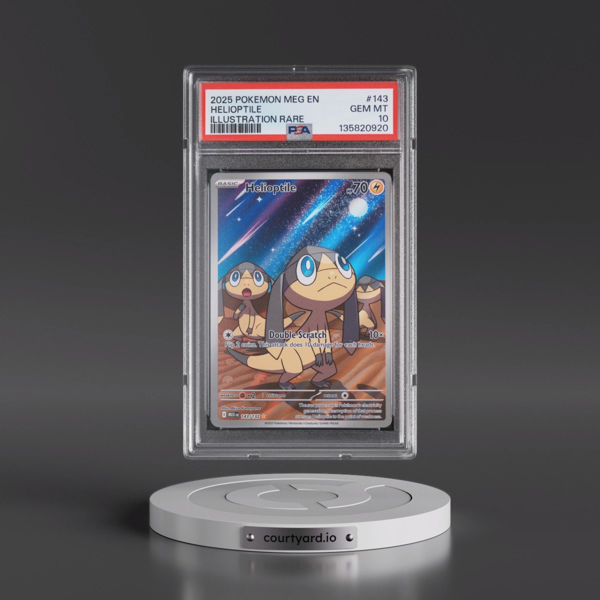 2025 Pokémon Meg EN-Mega Evolution #143 Helioptile - Illustration Rare (PSA 10 GEM MINT)