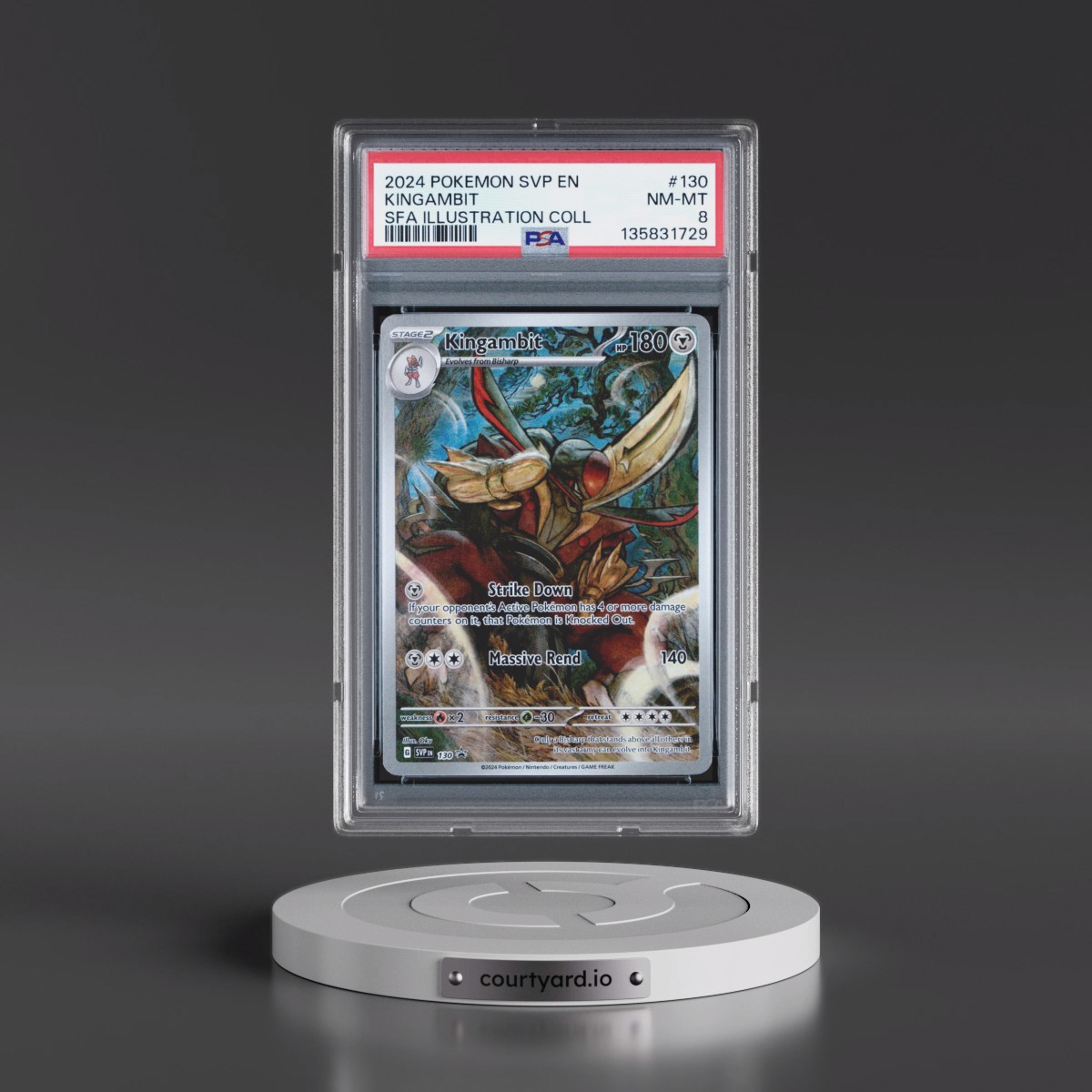 2024 Pokémon Svp EN-SV Black Star Promo #130 Kingambit - Shrouded Fable Illustration Collection (PSA 8 NM-MT)