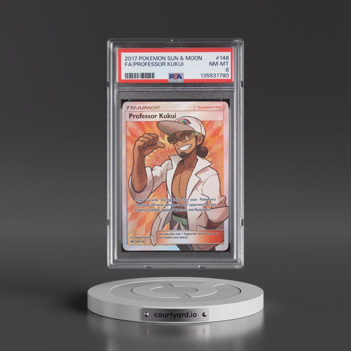 2017 Pokémon Sun & Moon #148 Professor Kukui - Full Art (PSA 8 NM-MT)