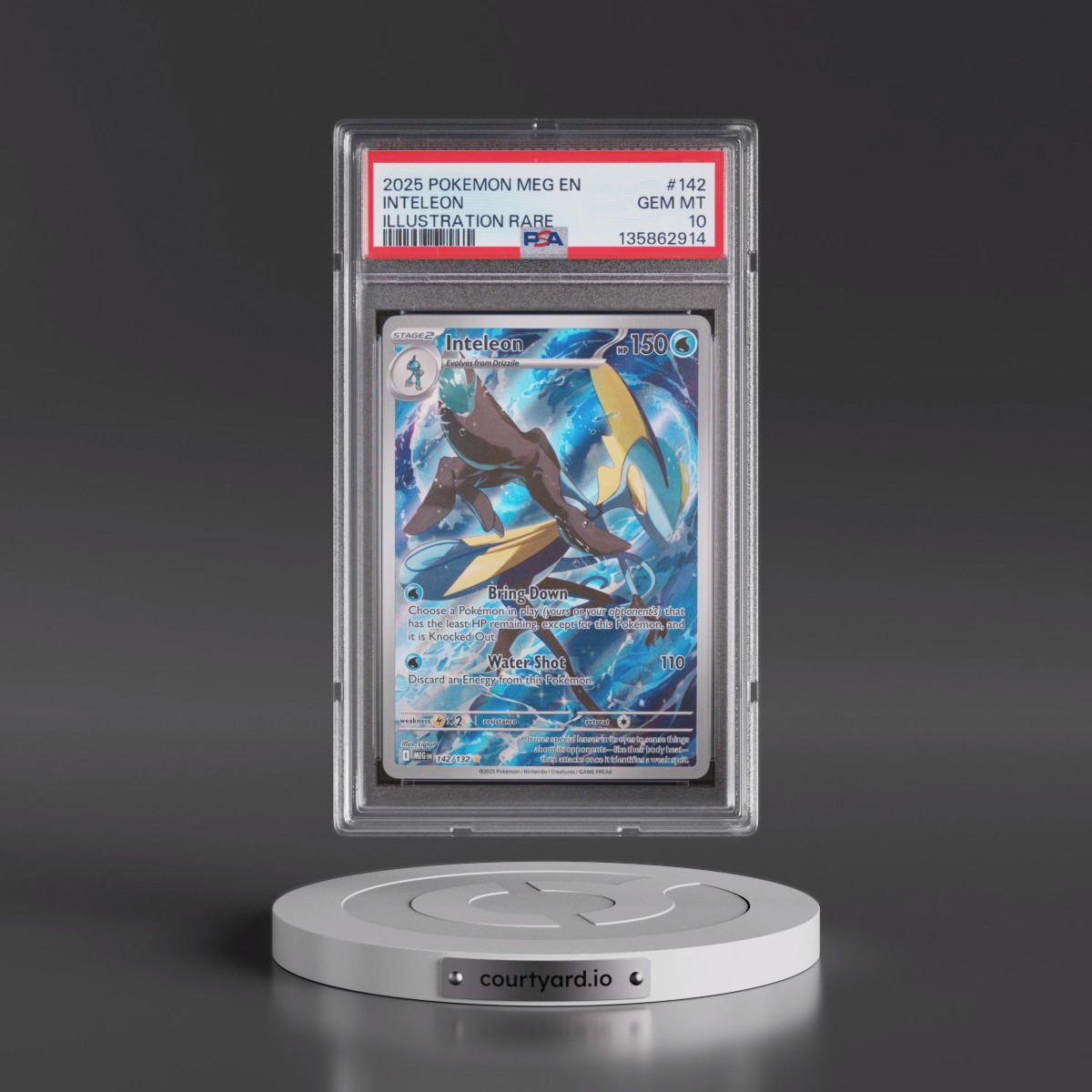 2025 Pokémon Meg EN-Mega Evolution #142 Inteleon - Illustration Rare (PSA 10 GEM MINT)