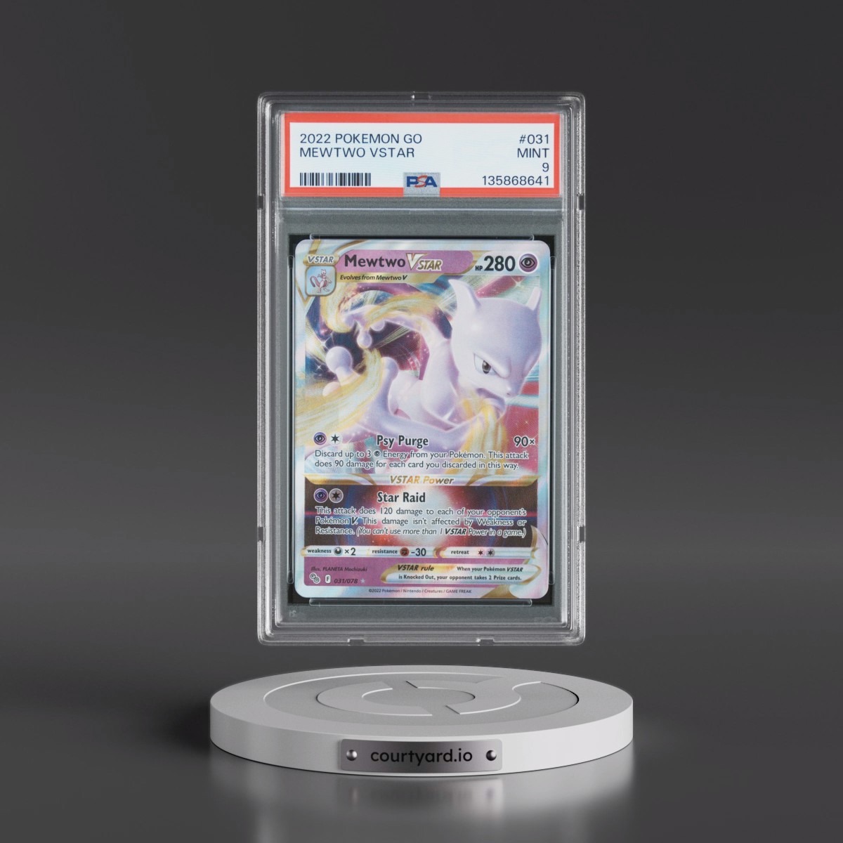 2022 Pokémon Go #031 Mewtwo Vstar (PSA 9 MINT)