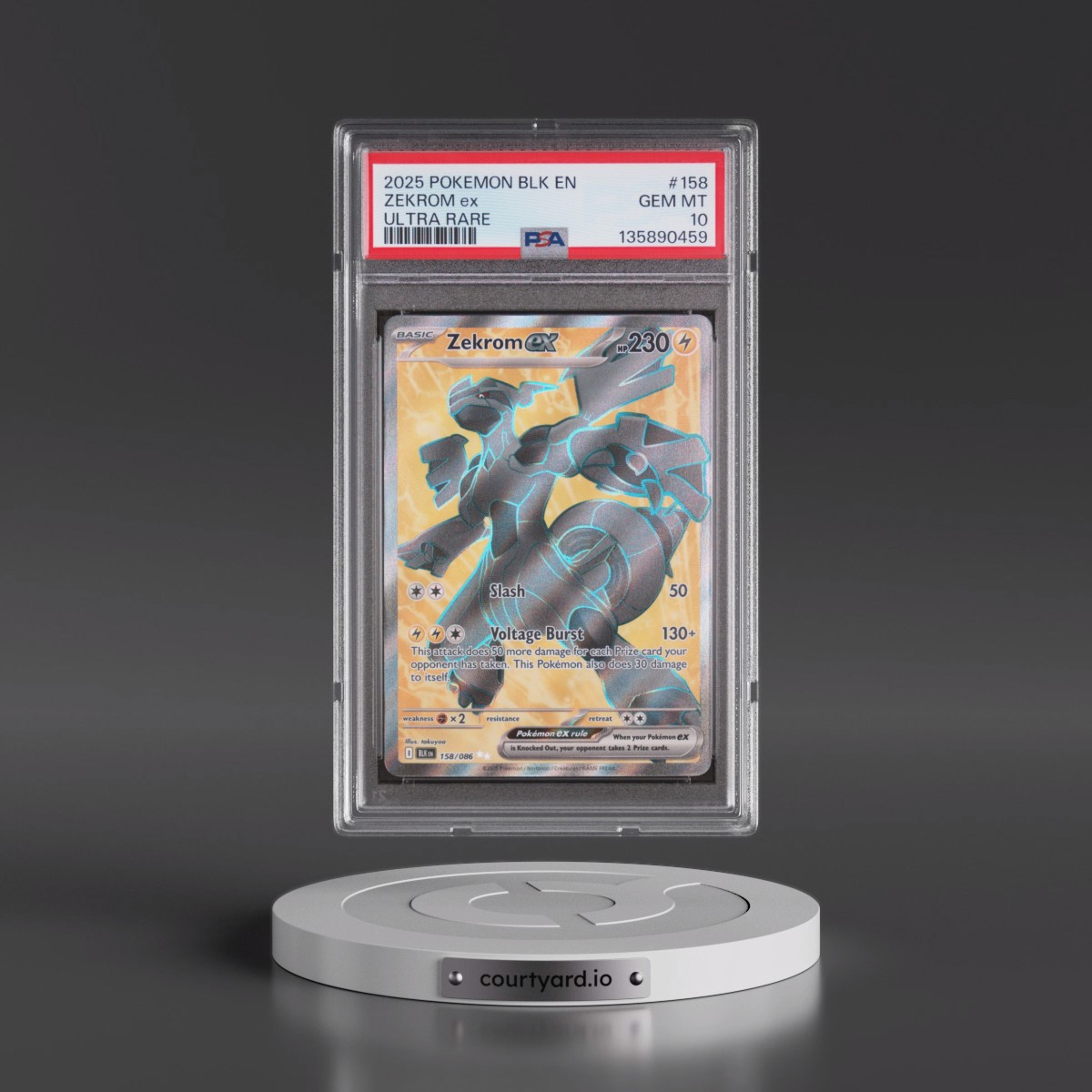2025 Pokémon Blk EN-Black Bolt #158 Zekrom EX - Holo Ultra Rare (PSA 10 GEM MINT)