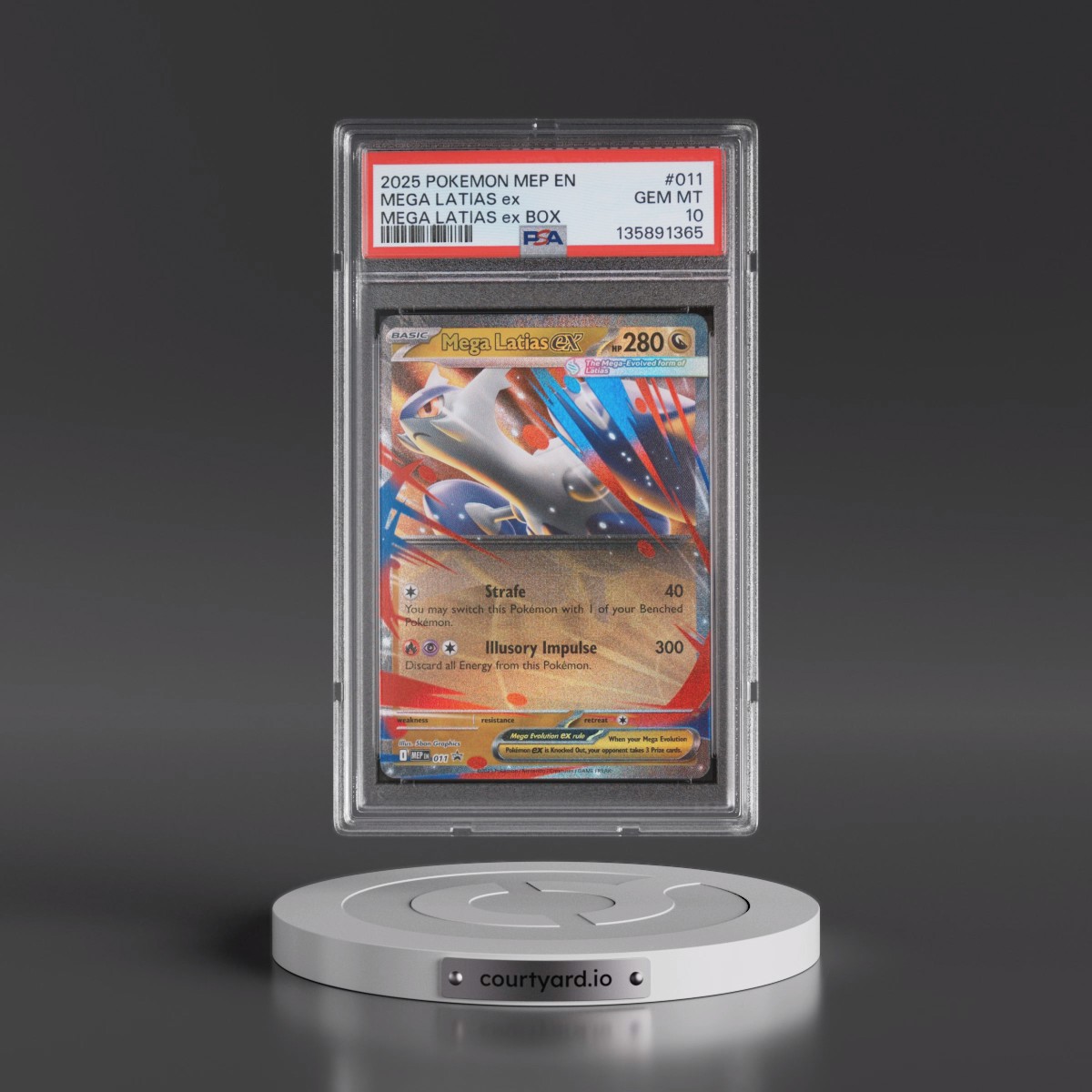 2025 Pokémon Mep EN-Me Black Star Promo #011 Mega Latias EX - Holo Mega Latias EX Box (PSA 10 GEM MINT)