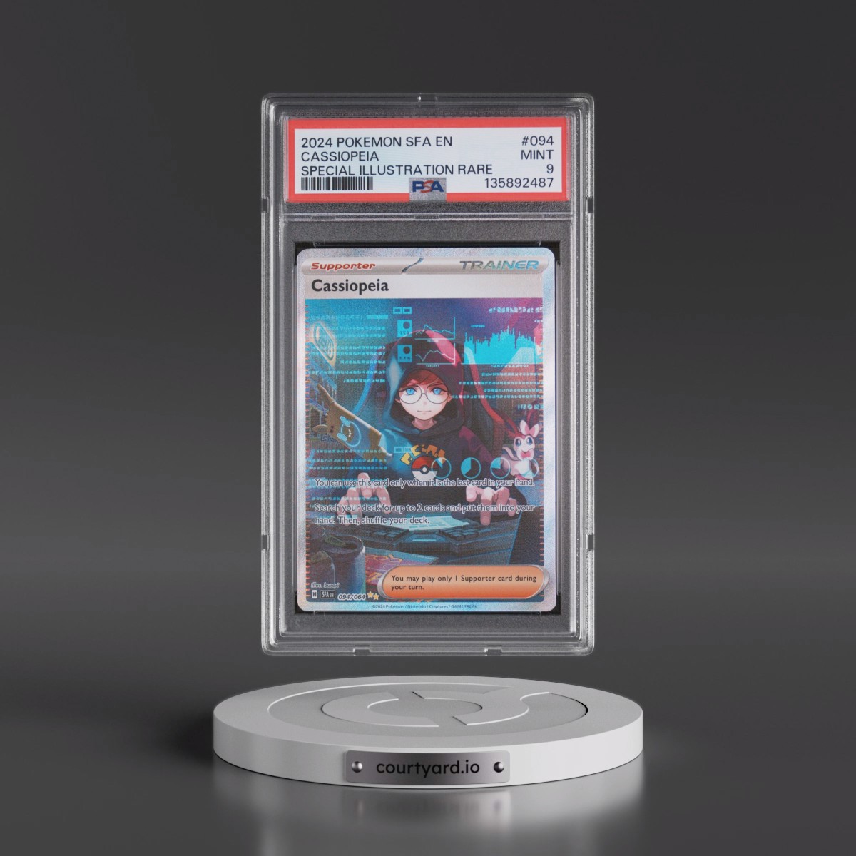 2024 Pokémon Sfa EN-Shrouded Fable #094 Cassiopeia - Special Illustration Rare (PSA 9 MINT)