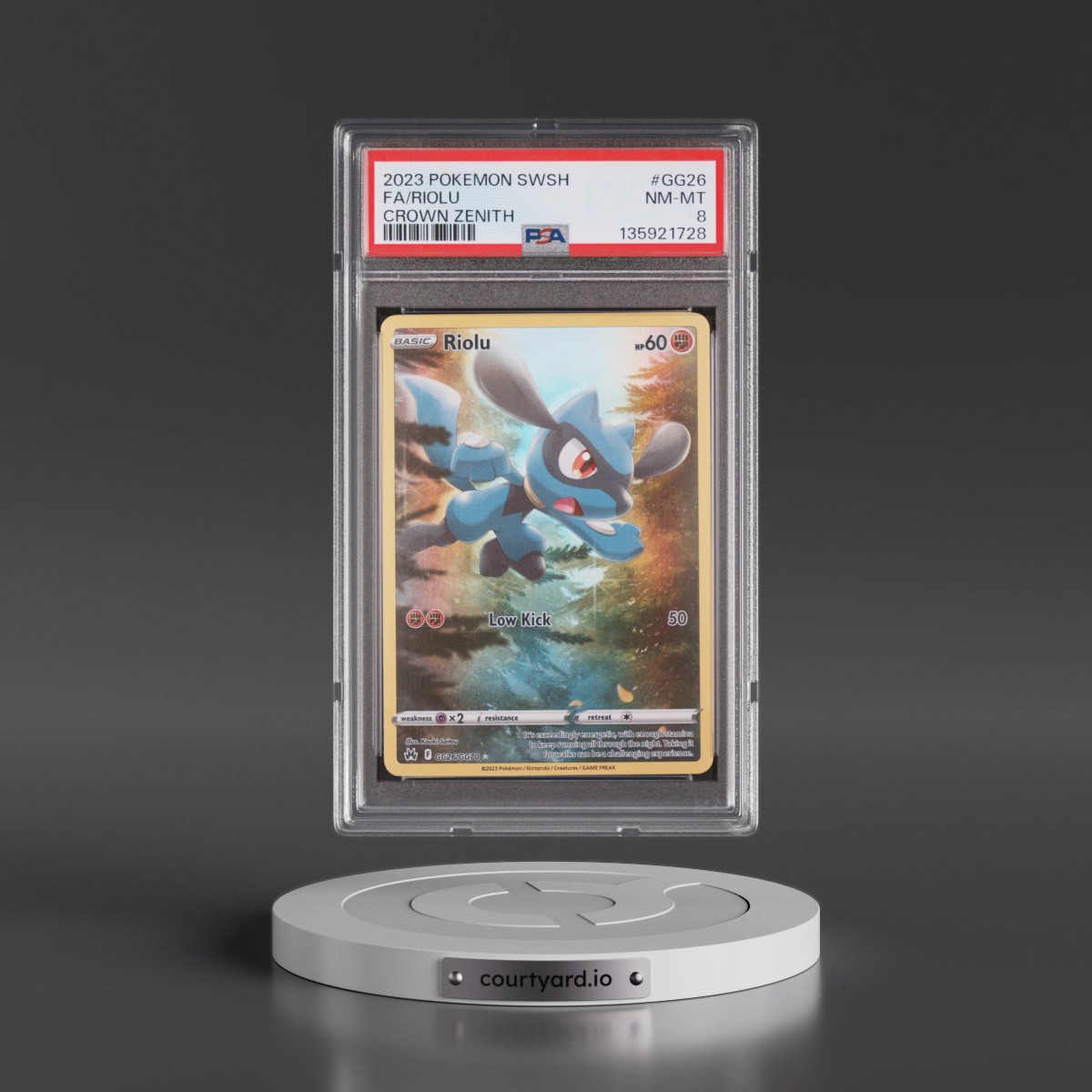 2023 Pokémon Sword and Shield Crown Zenith #GG26 Riolu - Full Art (PSA 8 NM-MT)