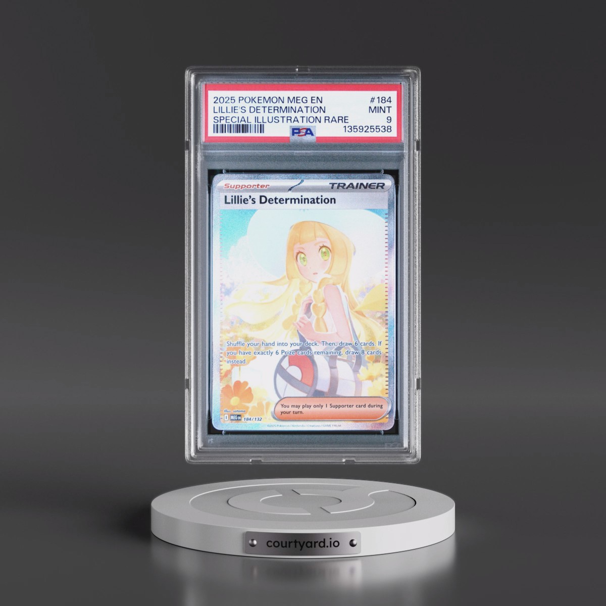 2025 Pokémon Meg EN-Mega Evolution #184 Lillie's Determination - Special Illustration Rare (PSA 9 MINT)