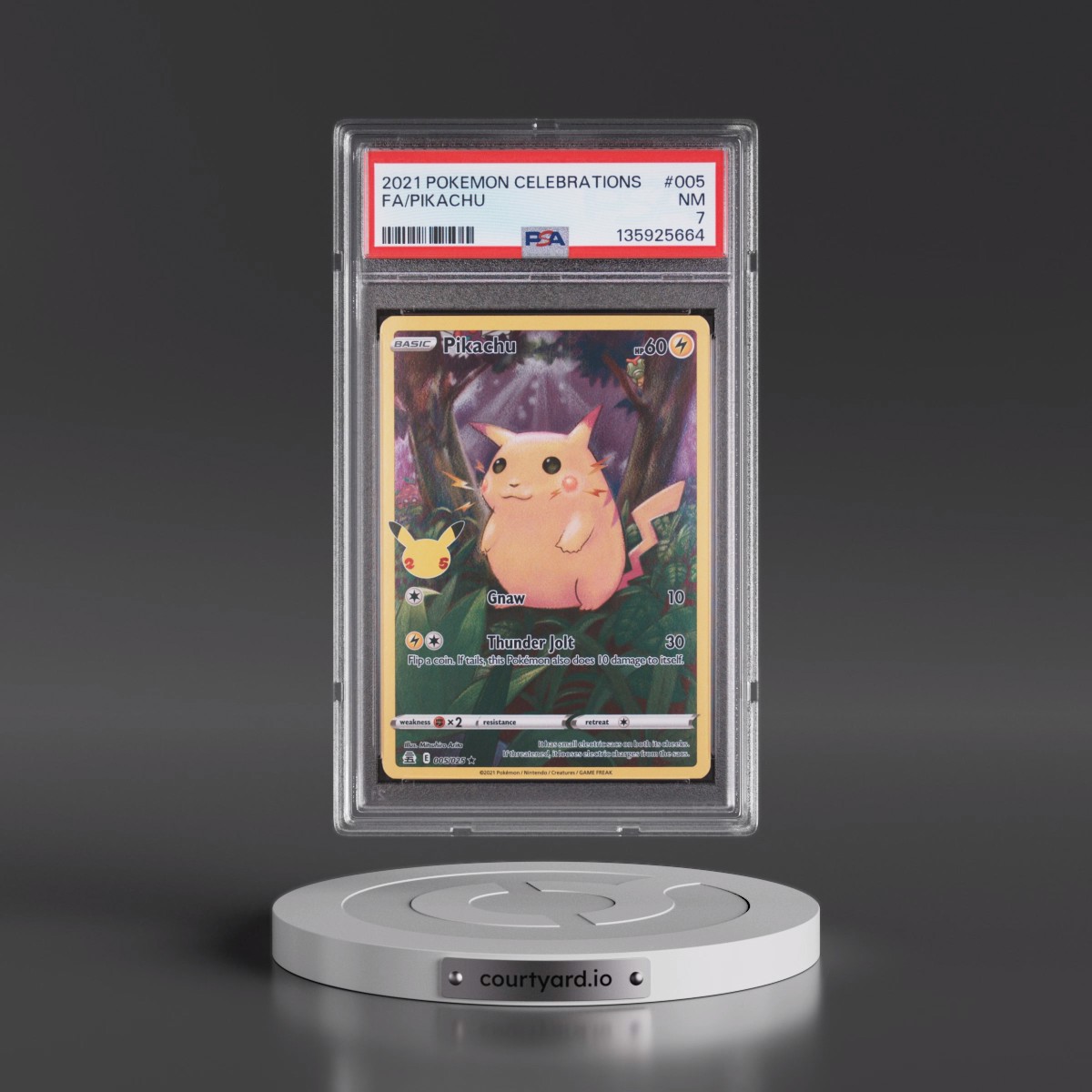 2021 Pokémon Celebrations #005 Pikachu - Full Art (PSA 7 NM)