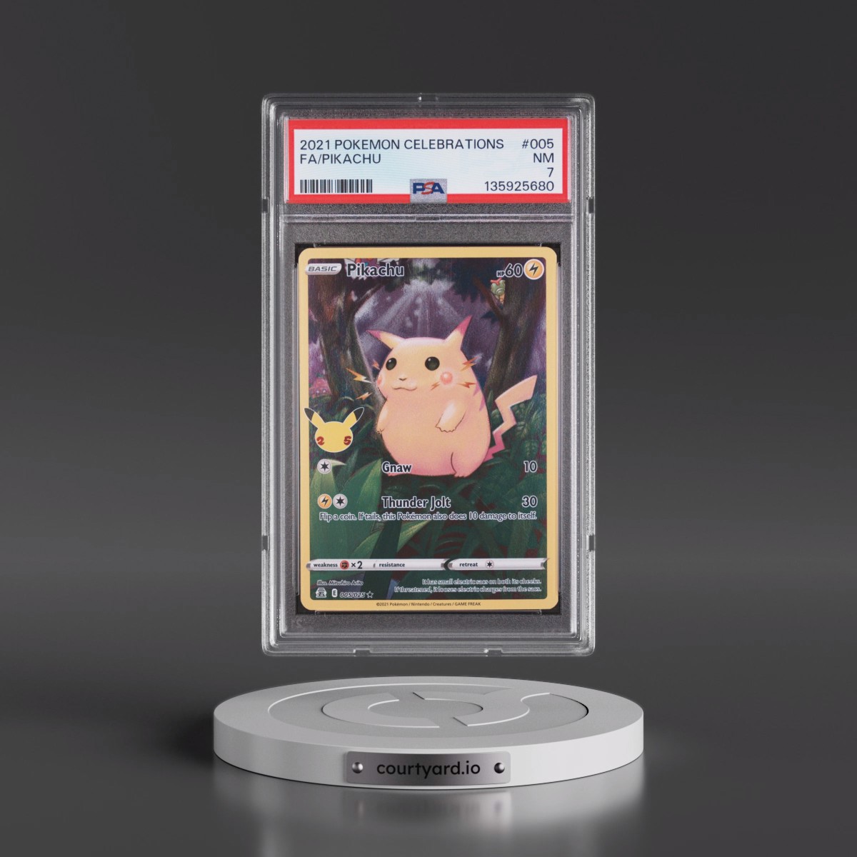 2021 Pokémon Celebrations #005 Pikachu - Full Art (PSA 7 NM)