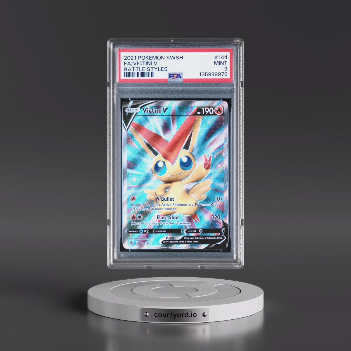 2021 Pokémon Sword & Shield Battle Styles #144 Victini V - Holo Full Art (PSA 9 MINT)
