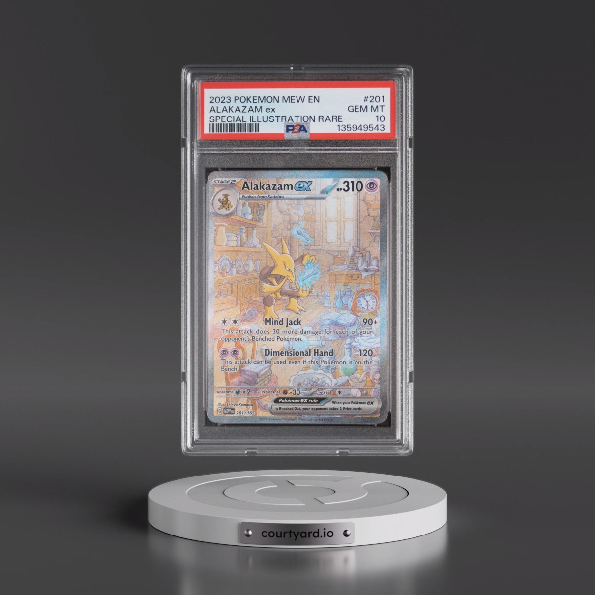 2023 Pokémon Mew EN-151 #201 Alakazam EX - Holo Special Illustration Rare (PSA 10 GEM MINT)