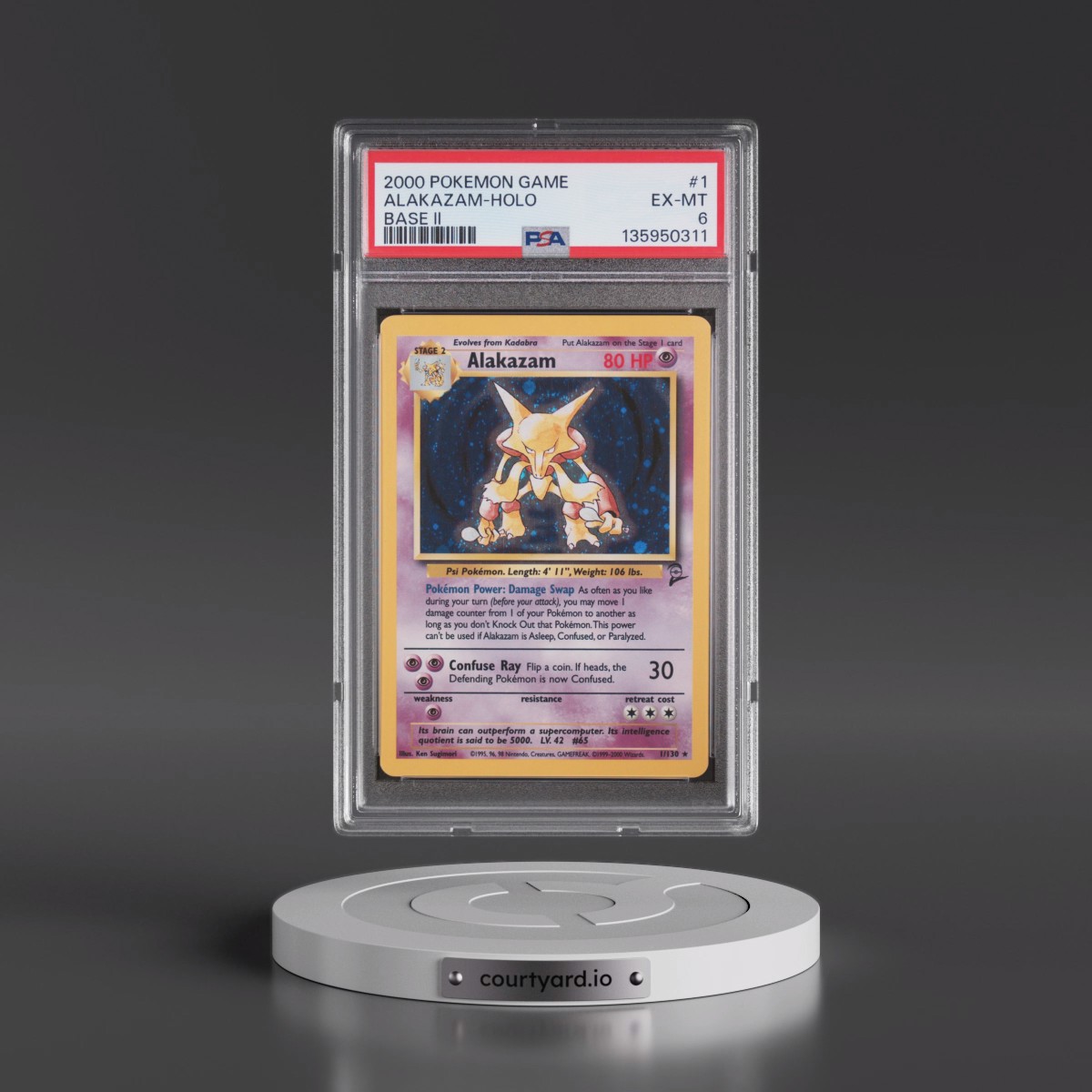 2000 Pokémon Game Base II #1 Alakazam - Holo (PSA 6 EX-MT)