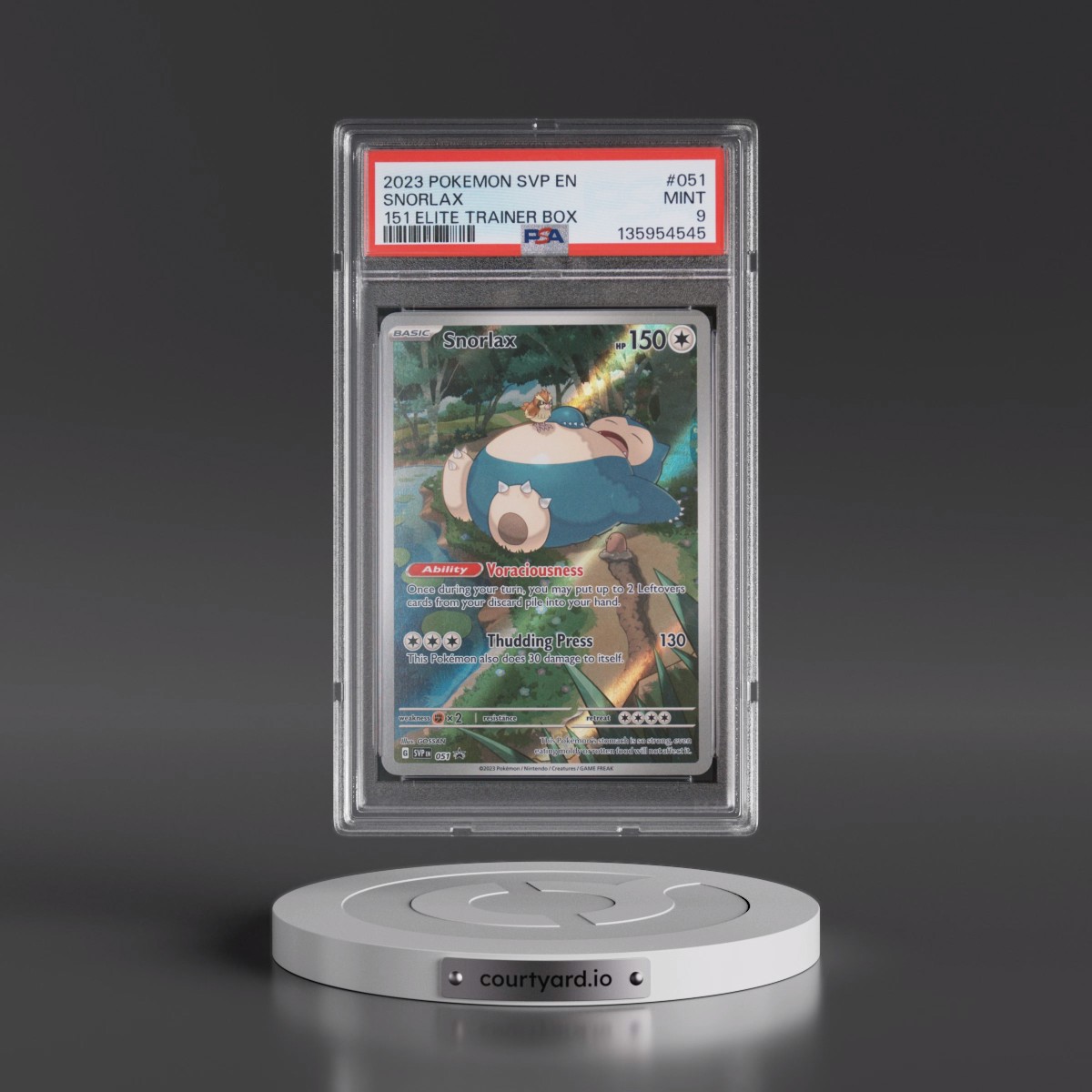 2023 Pokémon Svp EN-SV Black Star Promo #051 Snorlax - 151 Elite Trainer Box (PSA 9 MINT)