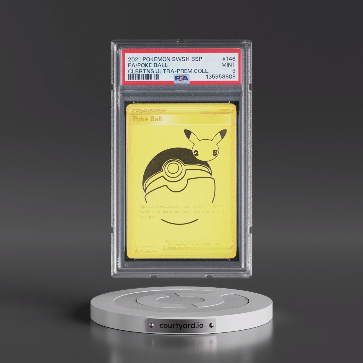 2021 Pokémon Swsh Black Star Promo #146 Poke Ball - Full Art Celebrations Ultra-Premium Collection (PSA 9 MINT)