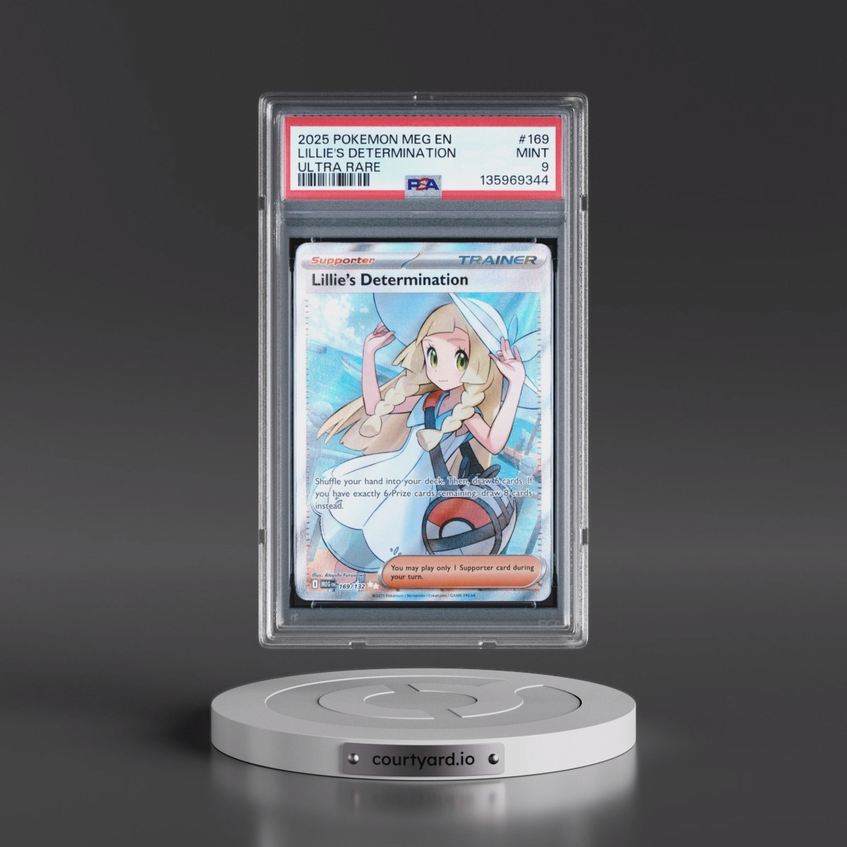 2025 Pokémon Meg EN-Mega Evolution #169 Lillie's Determination - Ultra Rare (PSA 9 MINT)