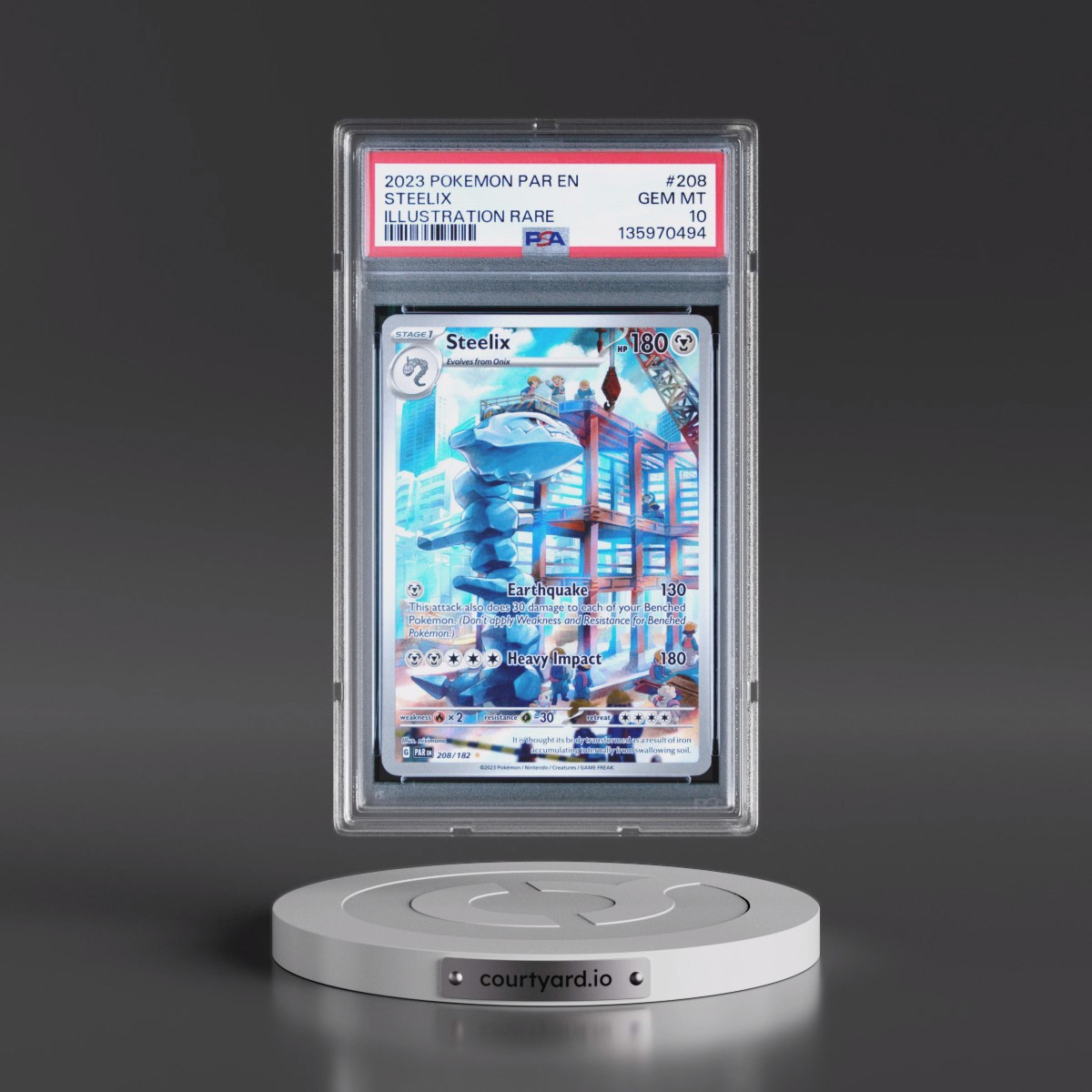 2023 Pokémon Par EN-Paradox Rift #208 Steelix - Illustration Rare (PSA 10 GEM MINT)