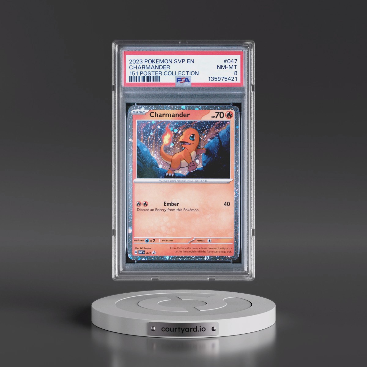 2023 Pokémon Svp EN-SV Black Star Promo #047 Charmander - 151 Poster Collection (PSA 8 NM-MT)