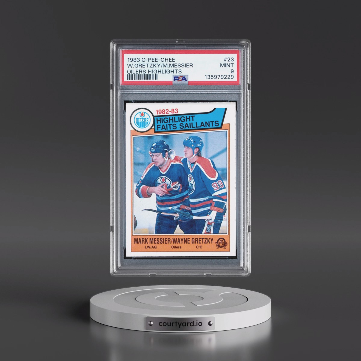 1983 O-Pee-Chee Mark Messier/Wayne Gretzky - Oilers Highlights #23 PSA 9
