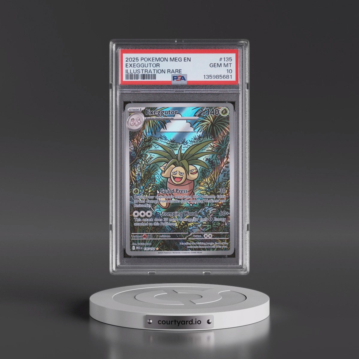 2025 Pokémon Meg EN-Mega Evolution #135 Exeggutor - Illustration Rare (PSA 10 GEM MINT)
