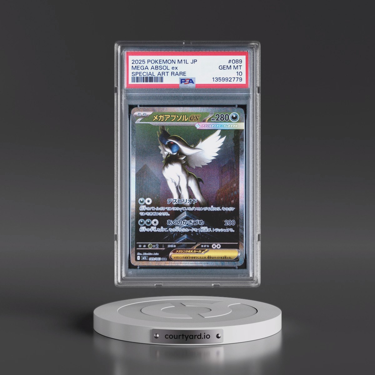 2025 Pokémon M1l-Mega Brave #089 Mega Absol EX - Holo Special Art Rare (PSA 10 GEM MINT)