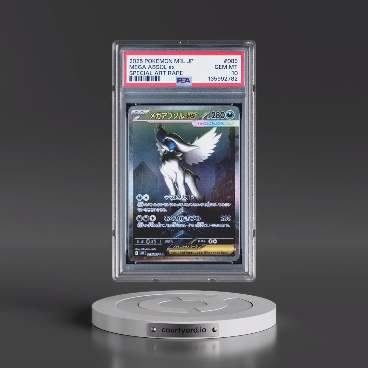 2025 Pokémon M1l-Mega Brave #089 Mega Absol EX - Holo Special Art Rare (PSA 10 GEM MINT)