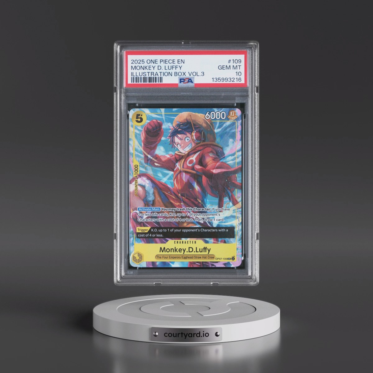 2025 One Piece Promos #109 Monkey D. Luffy - Illustration Box Vol.3 (PSA 10 GEM MINT)