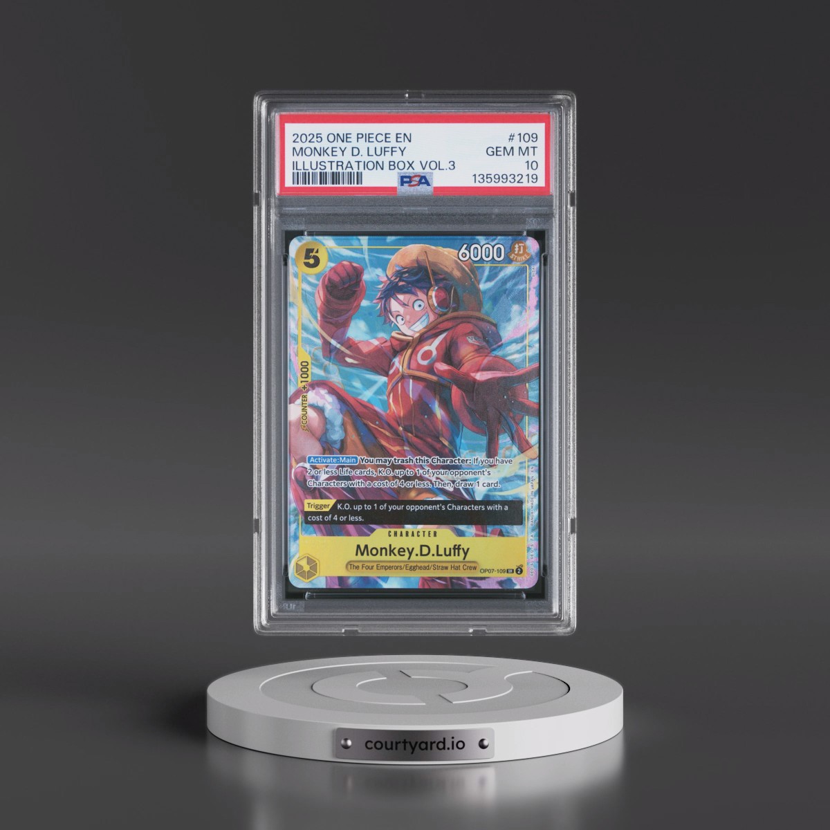 2025 One Piece Promos #109 Monkey D. Luffy - Illustration Box Vol.3 (PSA 10 GEM MINT)