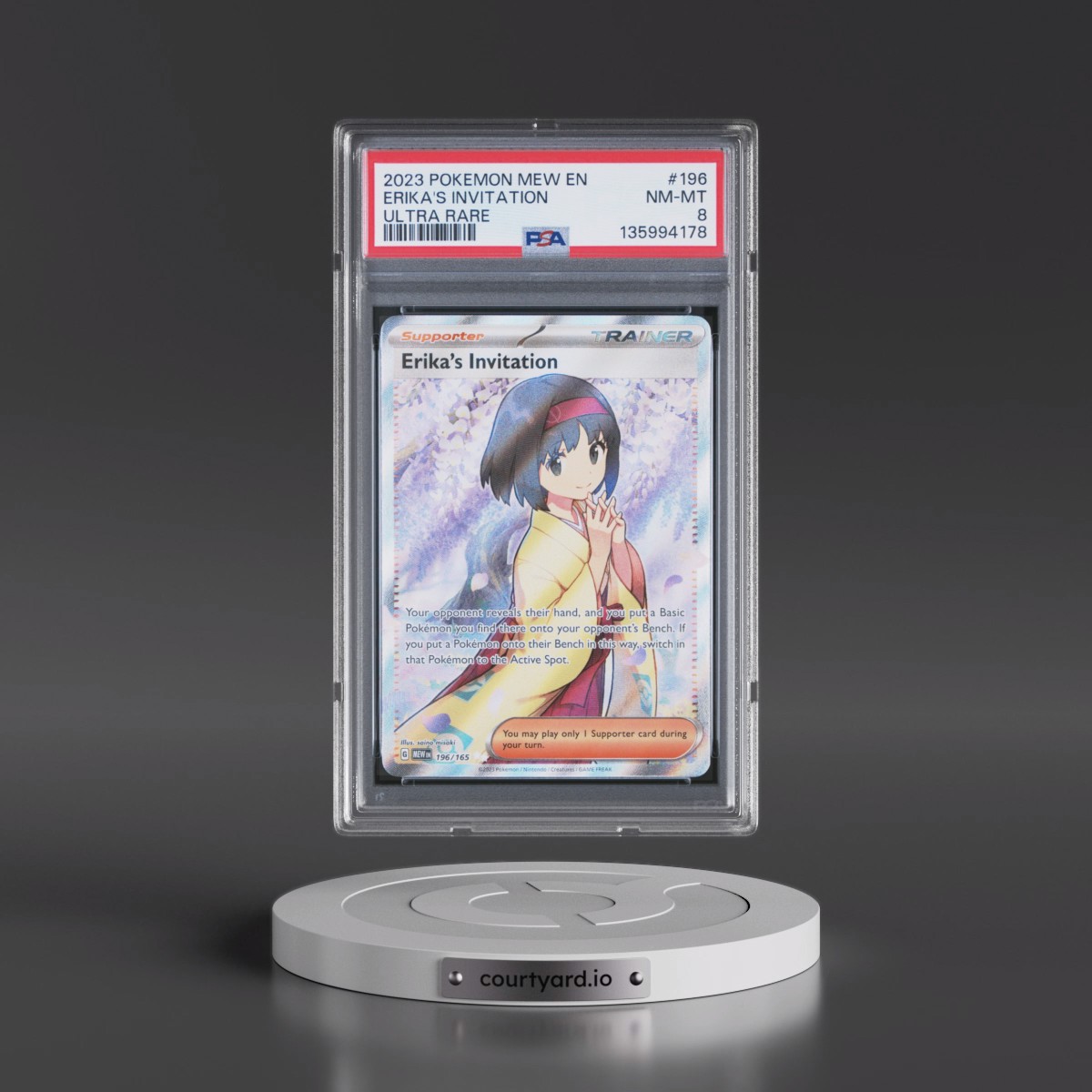 2023 Pokémon Mew EN-151 #196 Erika's Invitation - Ultra Rare (PSA 8 NM-MT)