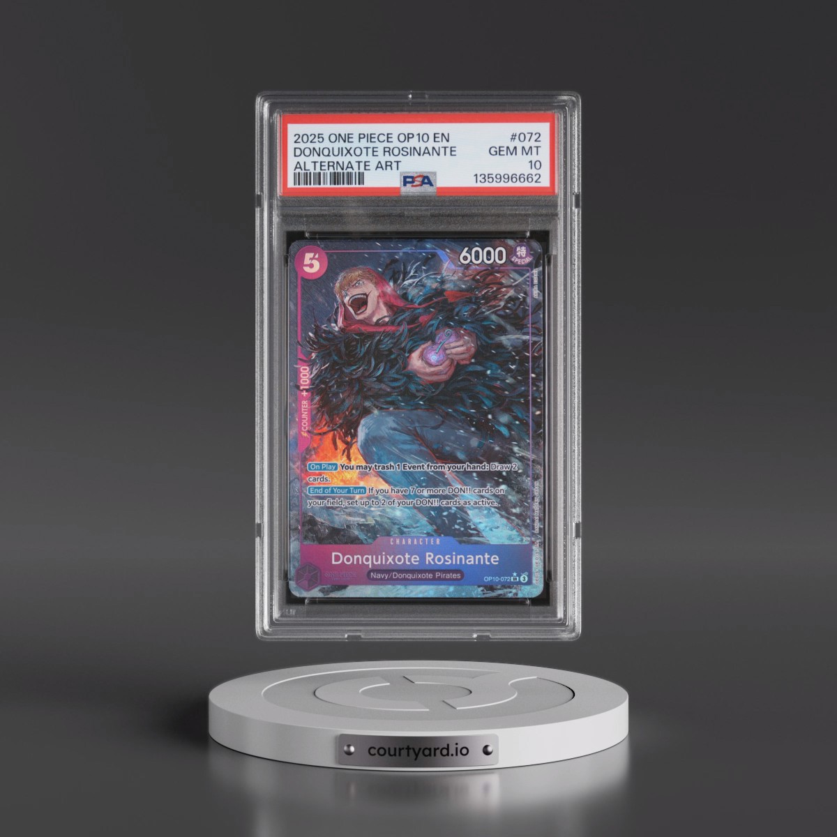 2025 One Piece OP10-Royal Blood #072 Donquixote Rosinante - Alternate Art (PSA 10 GEM MINT)